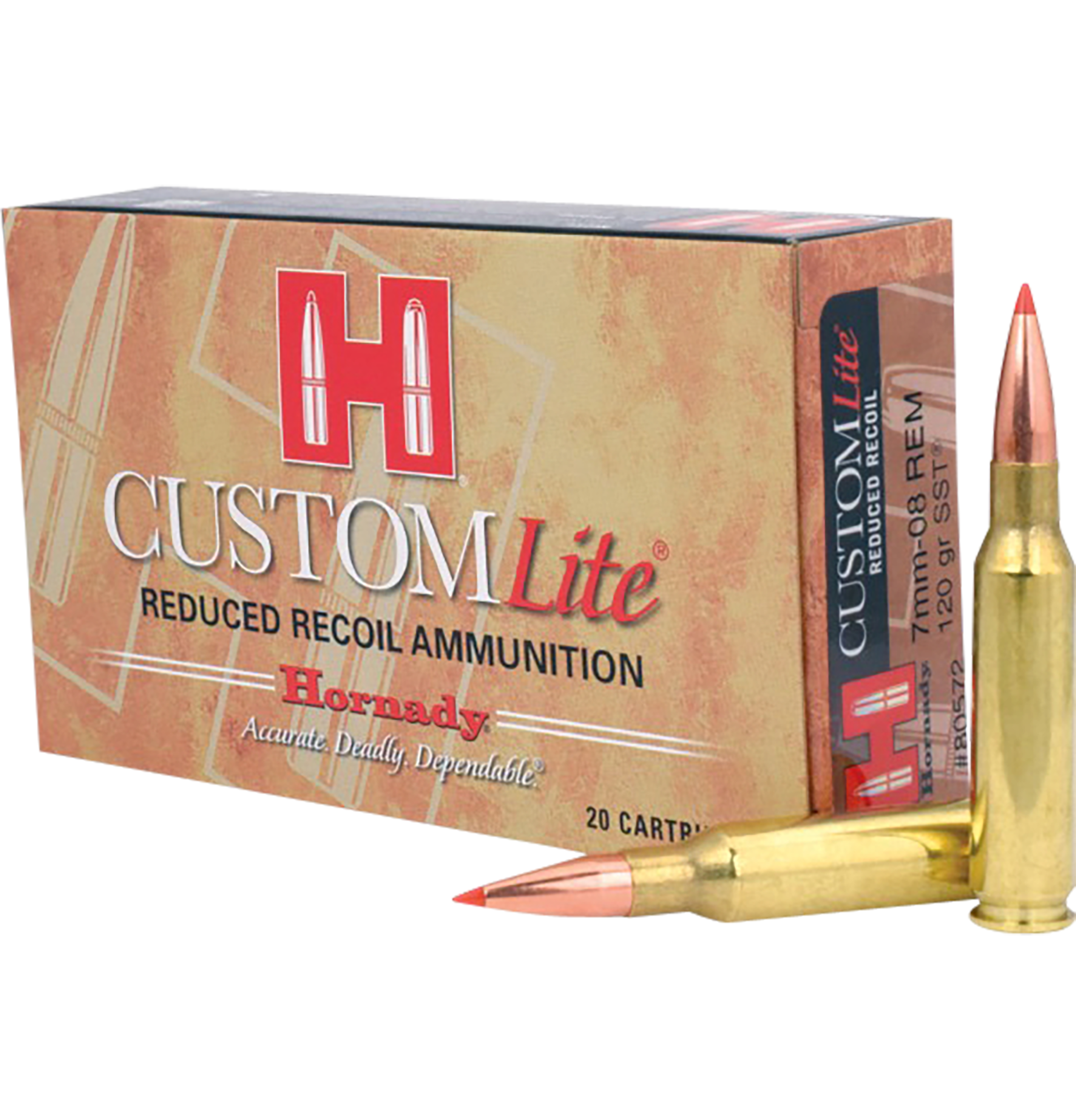 Hornady 80572 Custom Lite 7mm-08Rem 120gr Super Shock Tip 20 Per Box/10 Case