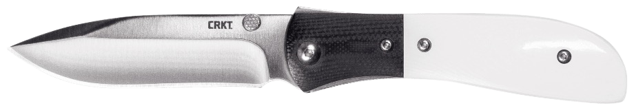 CRKT M4-02M M4-02M  3.25" Plain Satin 8Cr13MoV SS Blade Black/White Resin Infused Fiber w/G10 Bolster Handle Includes Pocket Clip