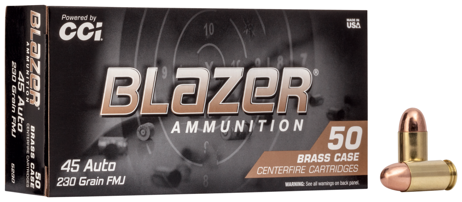CCI 5230 Blazer Brass Handgun 45ACP 230gr Full Metal Jacket 50 Per Box/20 Case