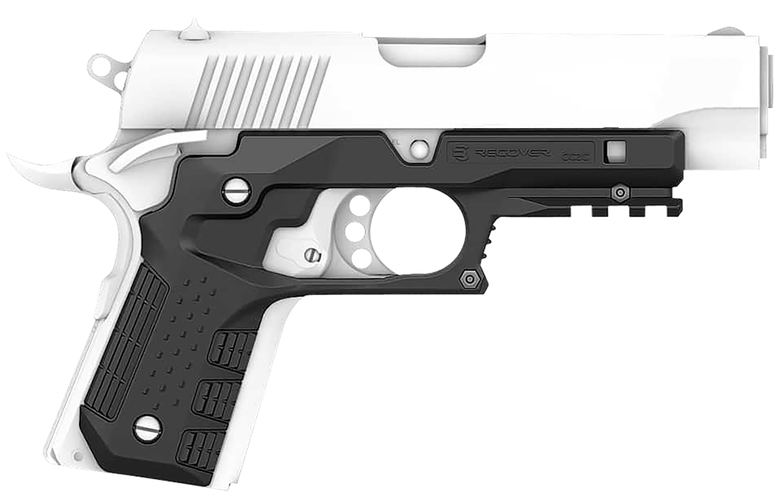 Recover Tactical CC3C-01 Grip & Rail System  Black Polymer Picatinny for Compact 1911