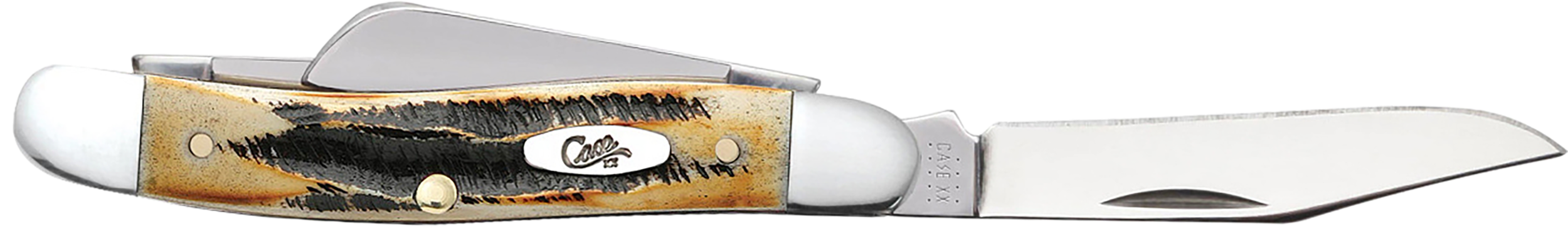 Case 03578 Stockman  Medium 2.57"/1.88"/1.71" Folding Clip/Sheepsfoot/Spey Plain Mirror Polished Tru-Sharp SS Blade/Brown Jigged 6.5 BoneStag Handle