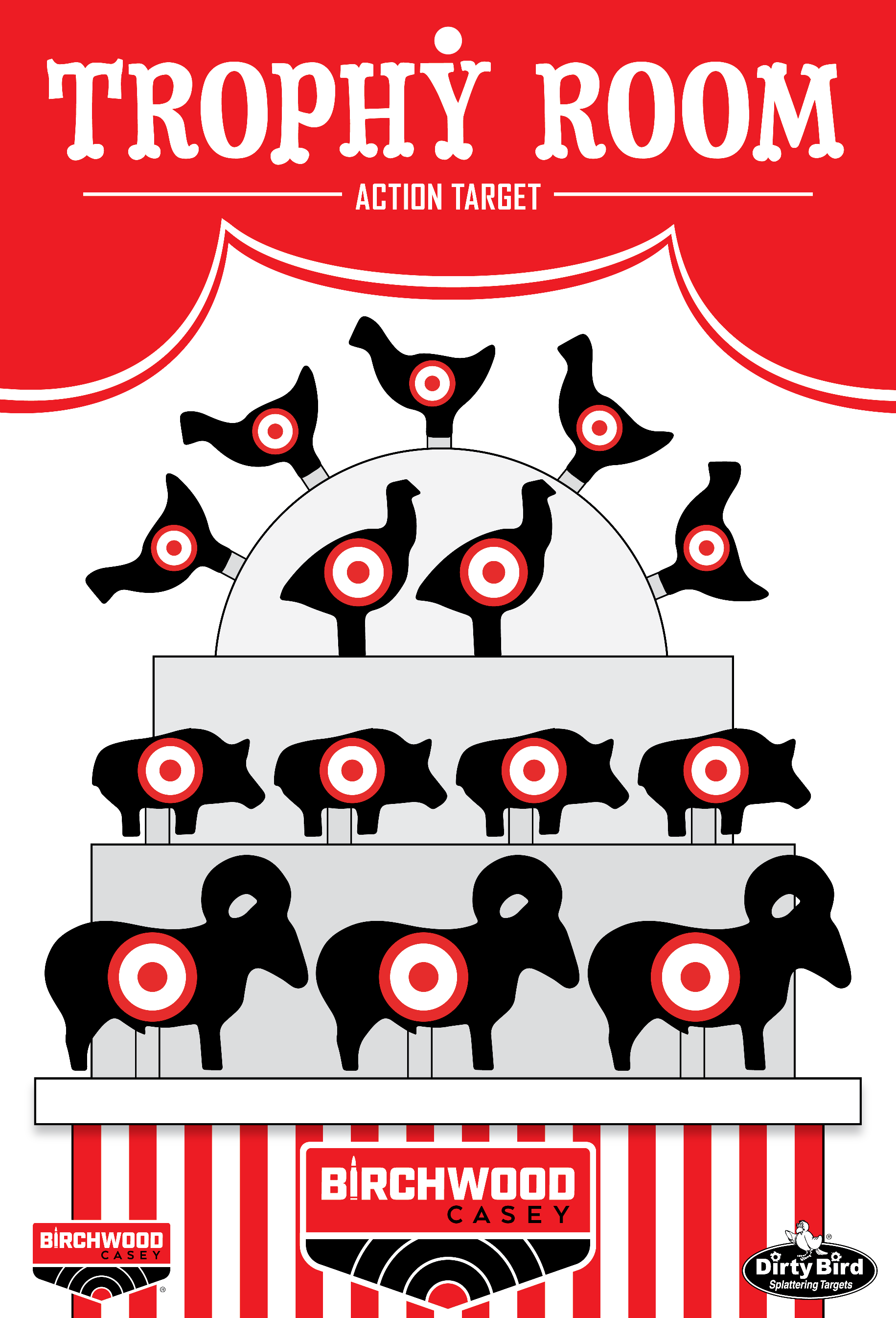 Birchwood Casey BC-35775 Dirty Bird Target Trophy Room 12" x 18" 6 Pack