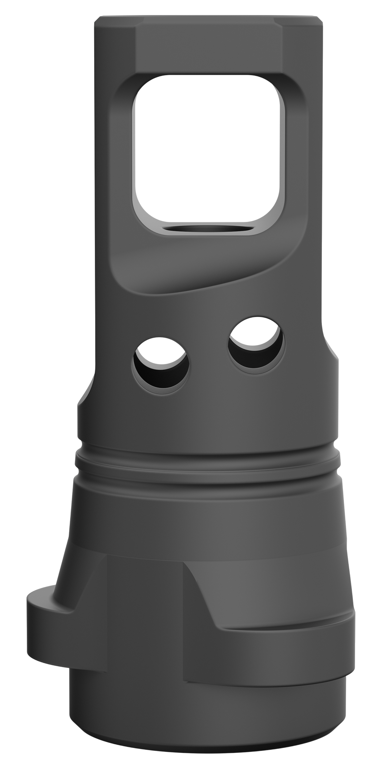 Breek Arms BRK4331 Echo Single Port Muzzle Brake Black Nitride Steel 5/8"x24 Threads 30 Cal Compatible w/ Breek-LOK 3QD