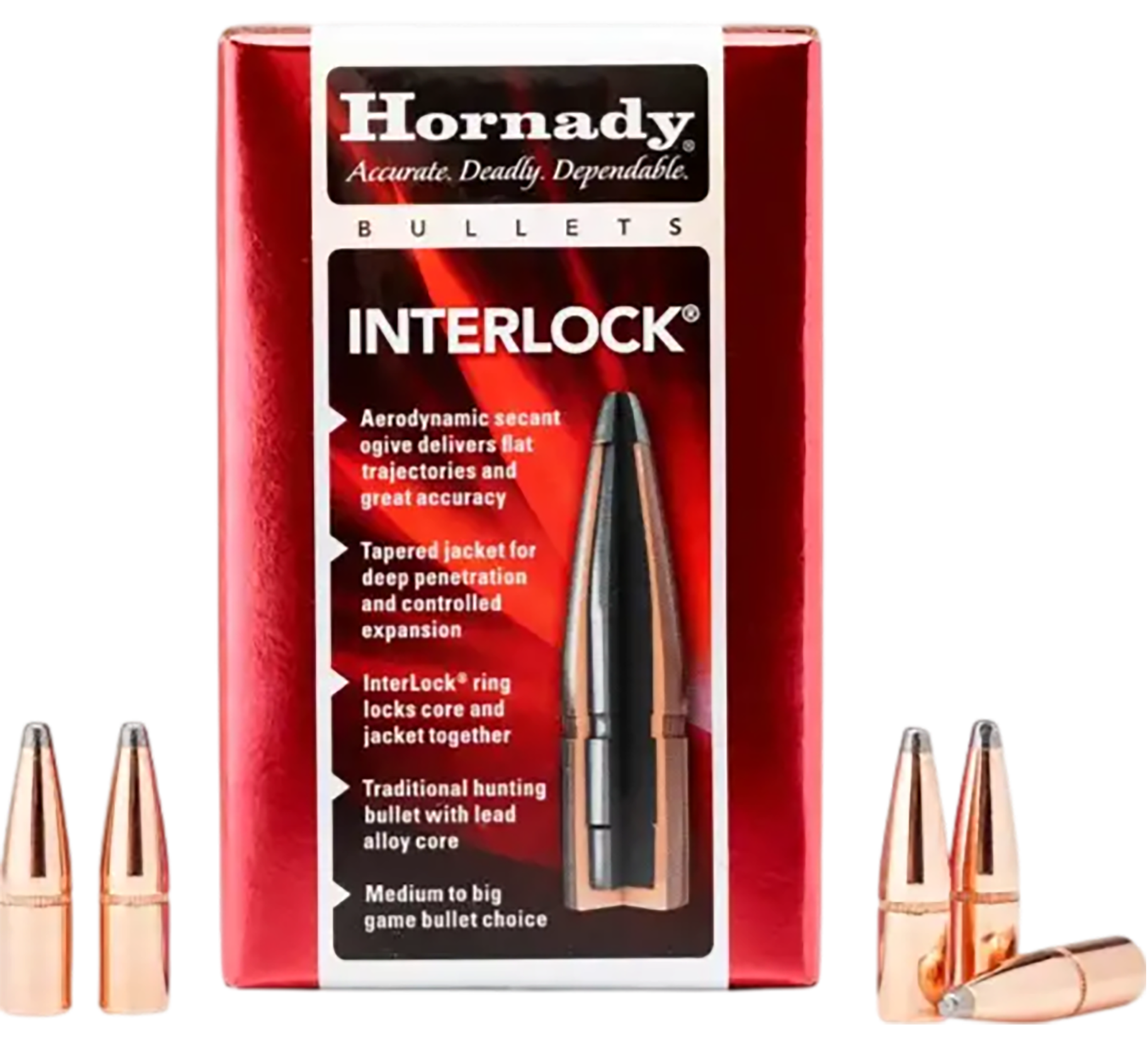 Hornady 3510 InterLock 35 Cal .358 200 gr Spire Point 100 Per Box/ 15 Case