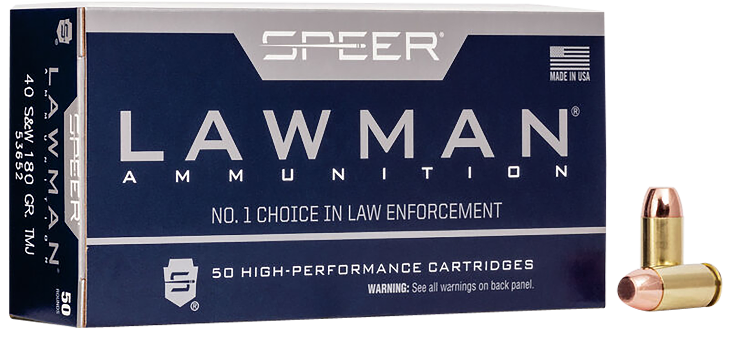 Speer 53652 Lawman  40S&W 180gr Total Metal Jacket 50 Per Box/20 Case