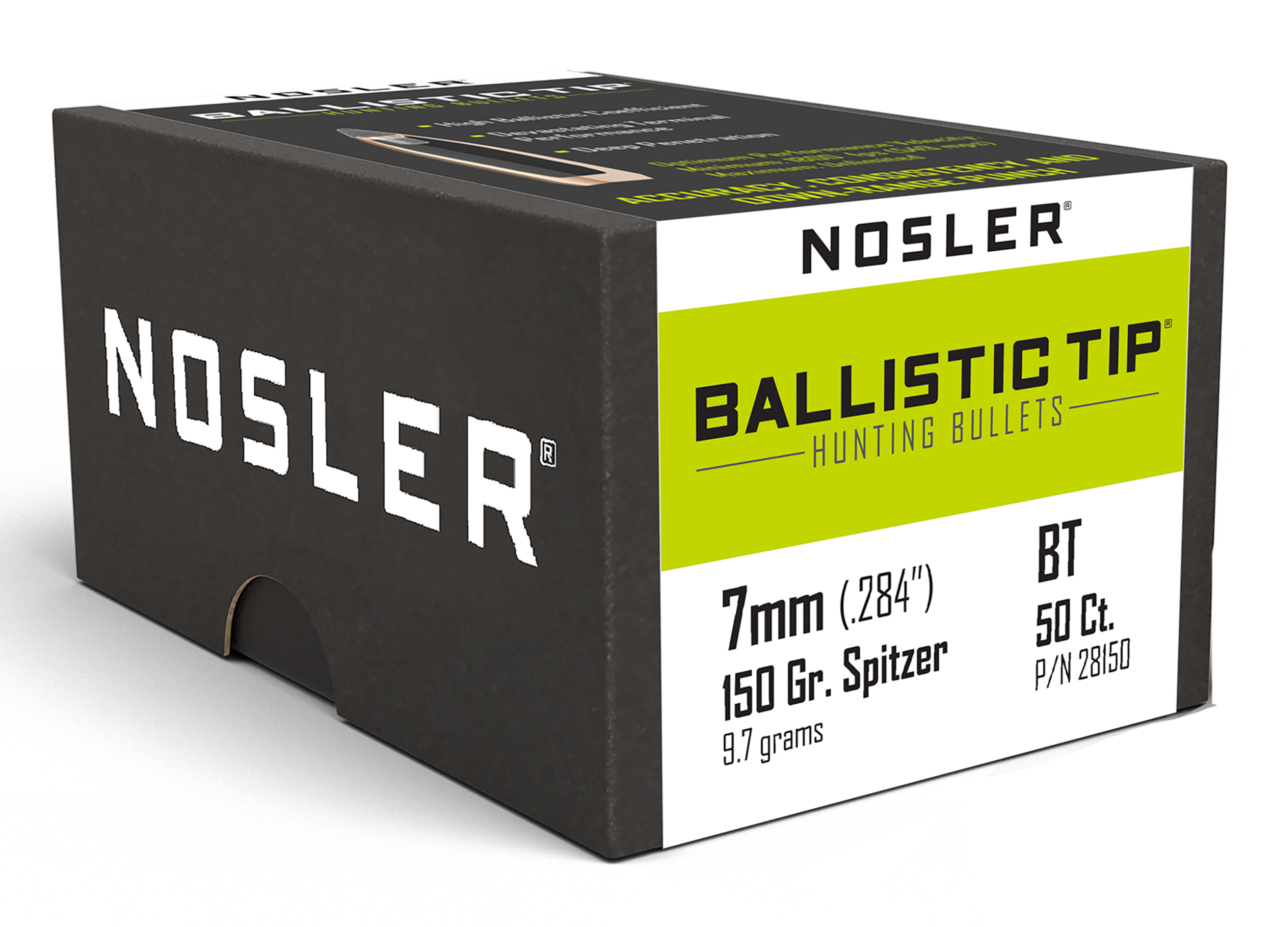 Nosler 28150 Ballistic Tip  7mm 150gr Spitzer 50/Box