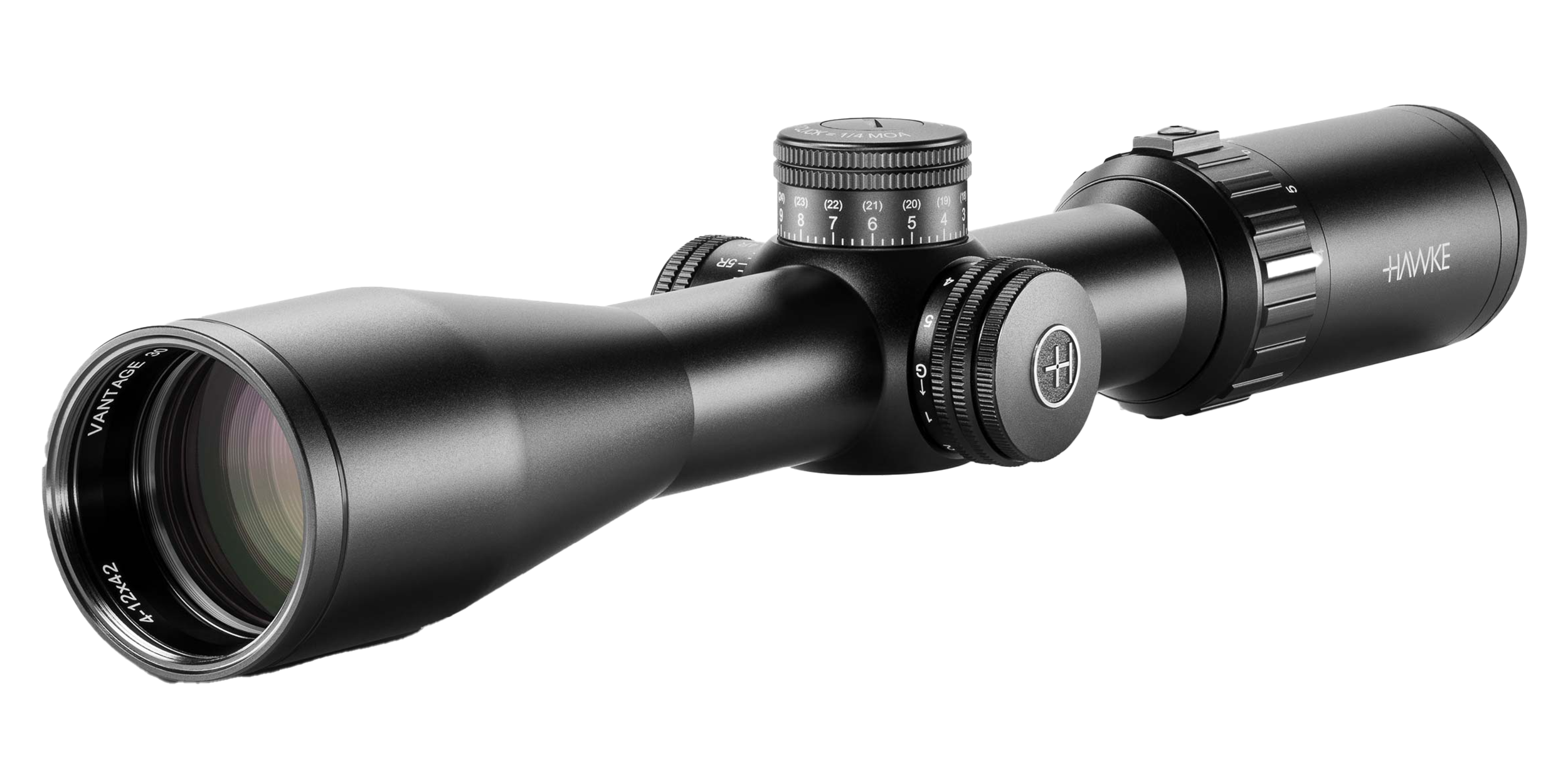 Hawke Sport Optics 14280 Vantage 30 Riflescope Black 4-12x42mm 30mm Tube Illuminated Red/Green 6.5CRD Marksman Reticle