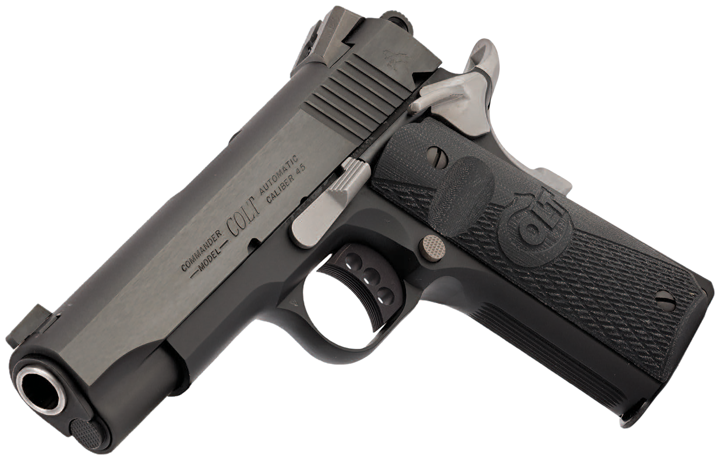 Colt Mfg O4840NC Night Commander 45 ACP 8+1 4.25" Blued Steel Barrel, Cerakote Serrated Aluminum Slide, Blued Cerakote Aluminum Frame w/Beavertail, Black G10 Grip