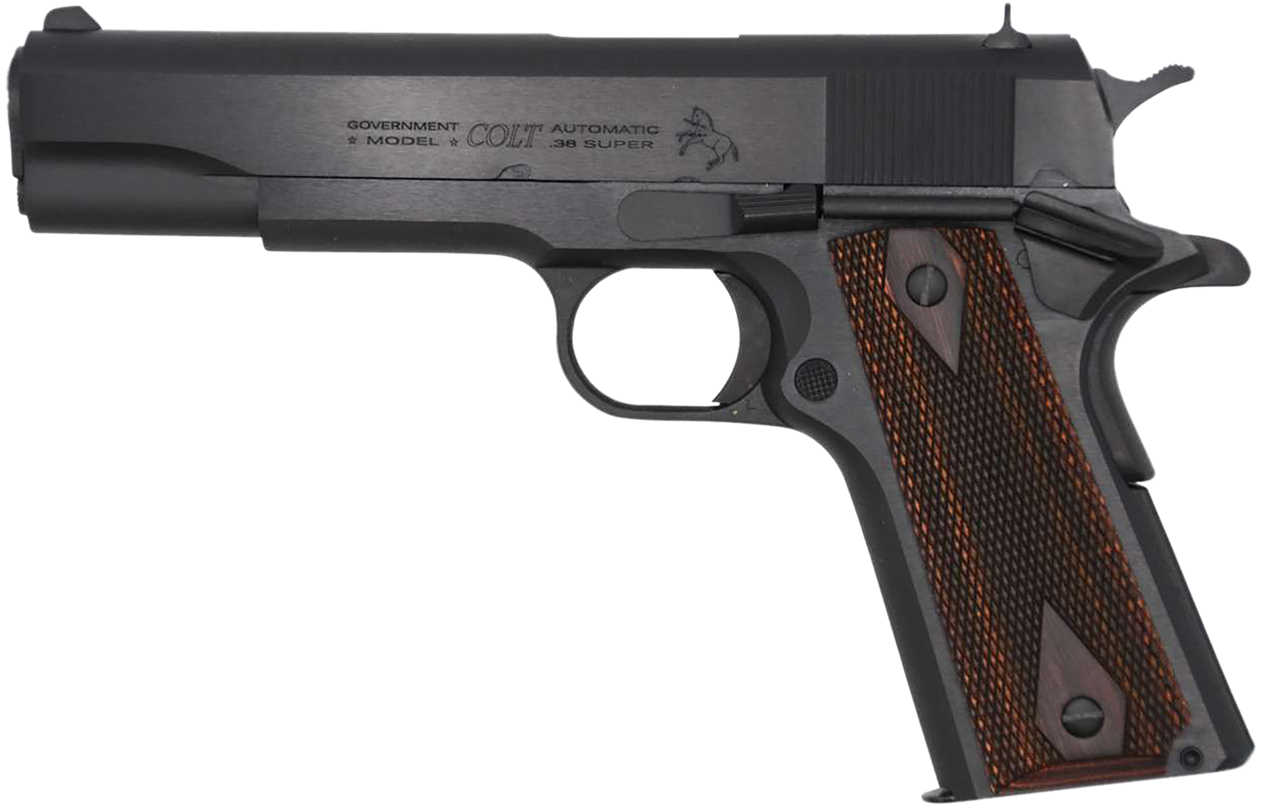 Colt Mfg O1911C38RB Government 38 Super 9+1 5" National Match Barrel, Blued Carbon Steel Serrated Slide, Blued Carbon Steel Frame w/Beavertail