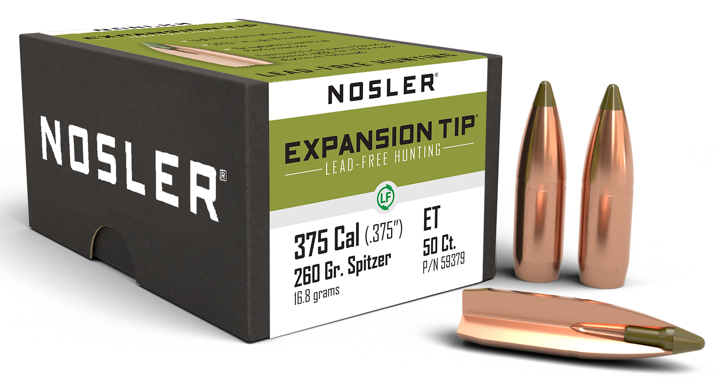 Nosler 59379 E-Tip  375Cal 260gr Spitzer Boat Tail 50/Box