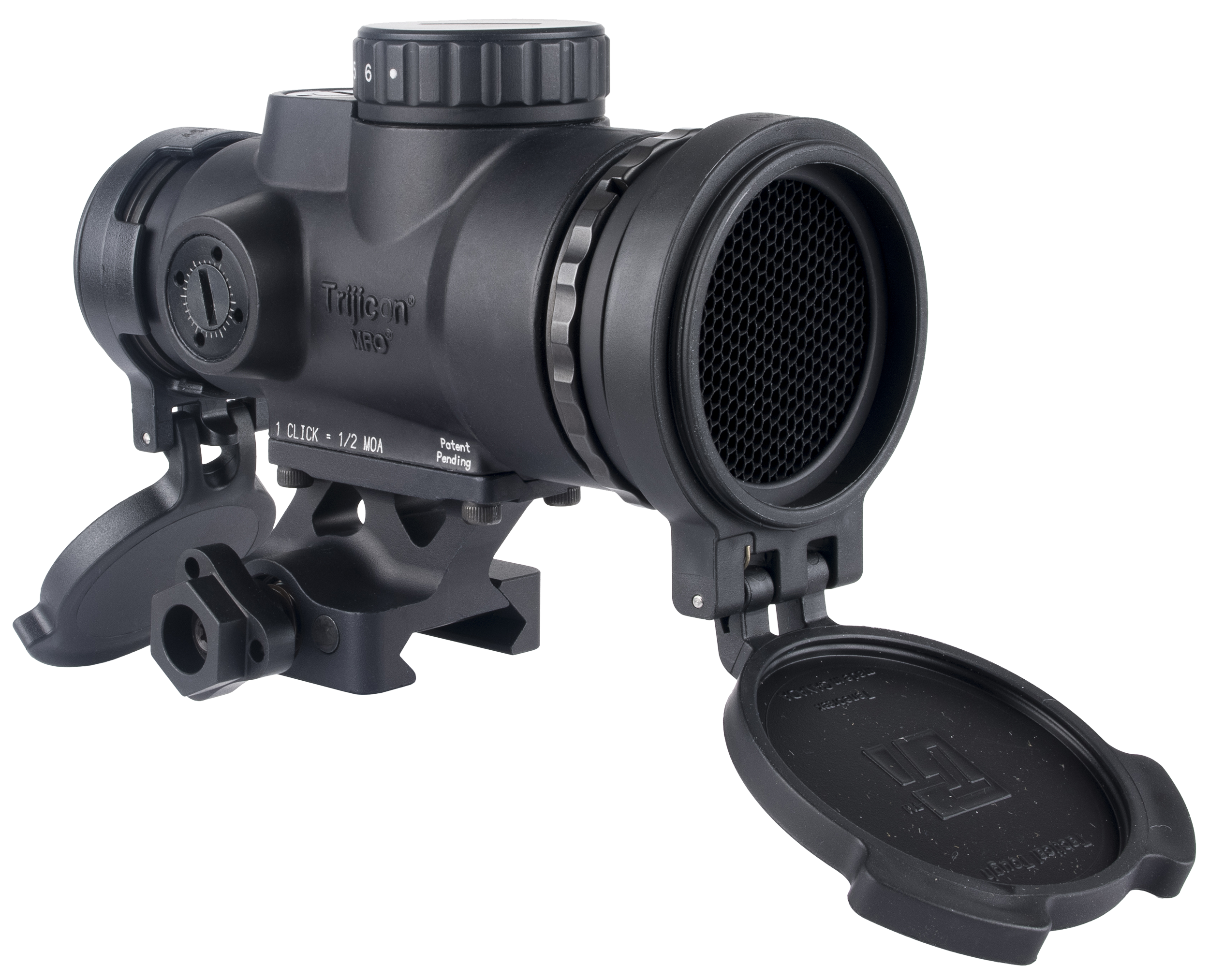 Trijicon 2200355 MRO SD Patrol Black 1x 25mm 2 MOA Red Dot Reticle Full Co-Witness Quick Release Mount W/ Q-LOC Technology