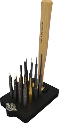 GRACE USA 17 PIECE AR15 PUNCH & HAMMER SET W/BENCH BLOCK