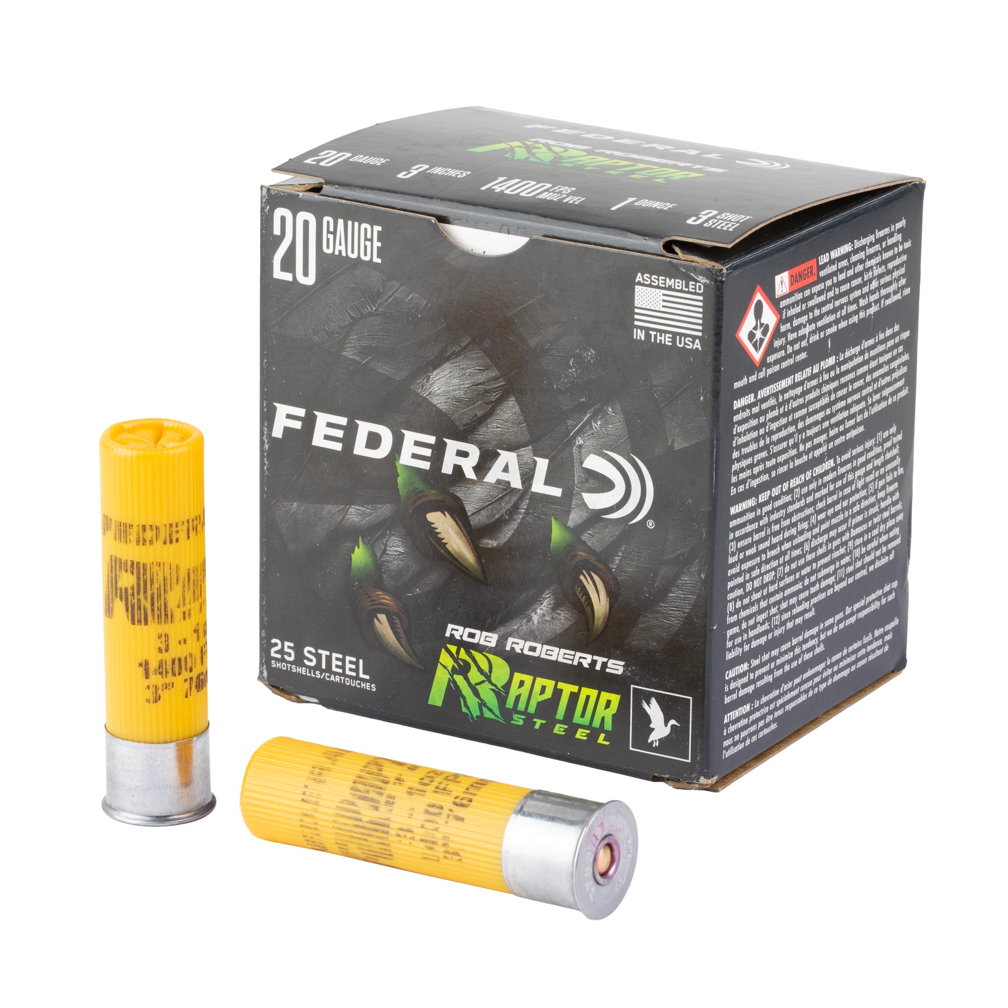 Federal Rob Roberts Raptor Steel 20 GA 3" 1oz #3 25rd Box