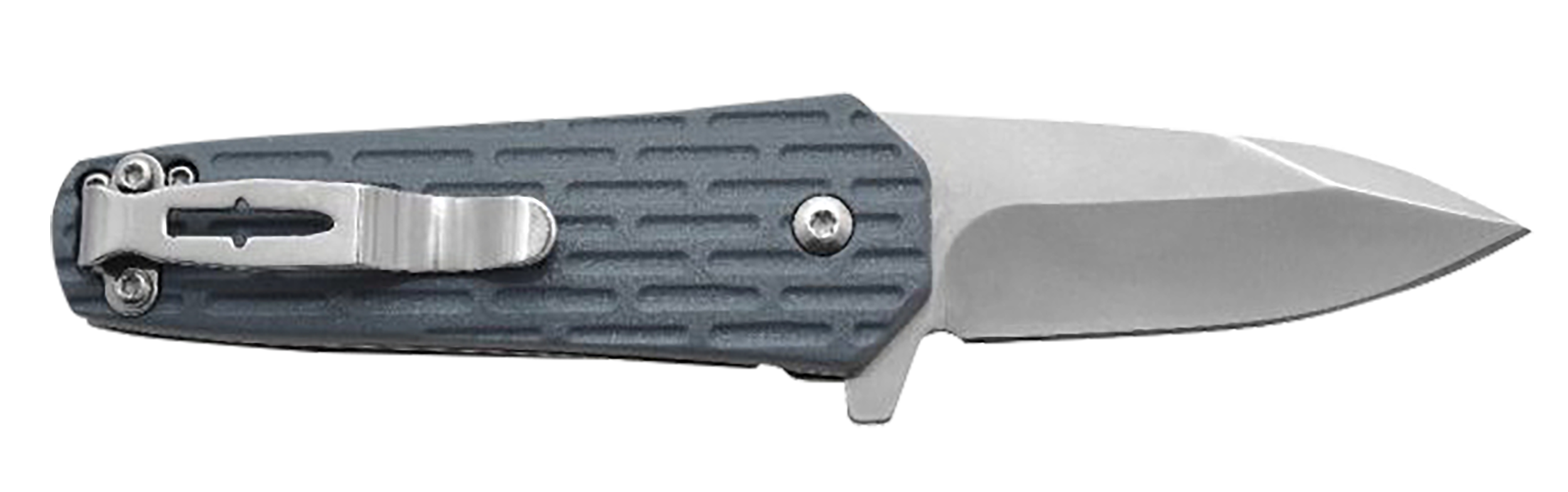 Camillus 19399 Wedge  2.25" Folding Spear Point Plain Silver Carbonitride Titanium 420 Stainless Steel Blade, Blue Textured GFN Handle