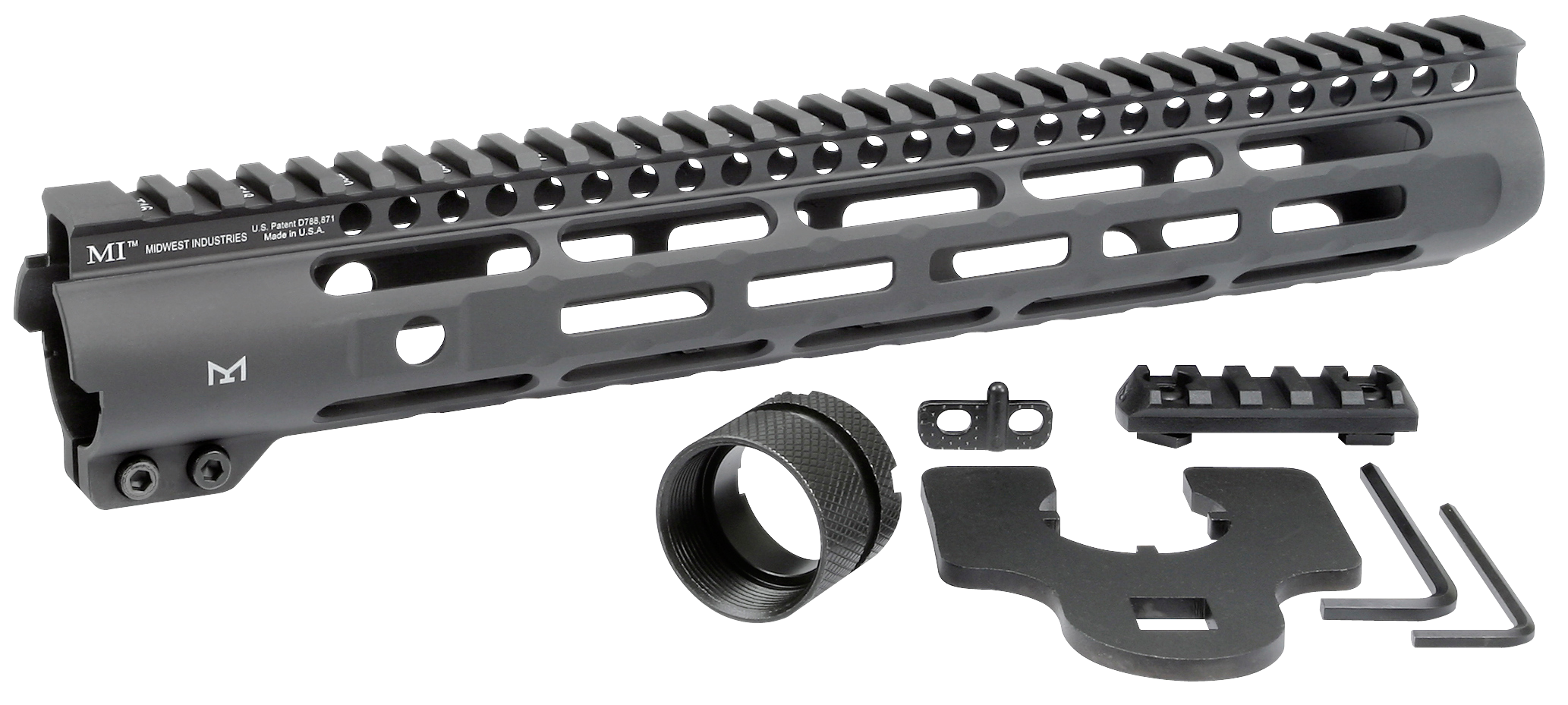 Midwest Industries MISLH12625 Slimline AR-15 Black Hardcoat Anodized Aluminum/Polymer 12.625" Picatinny/M-LOK