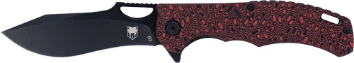 COBRATEC NIGHTHAWK FOLDER 3.62" BLACK D2 BLADE/RED G-10!