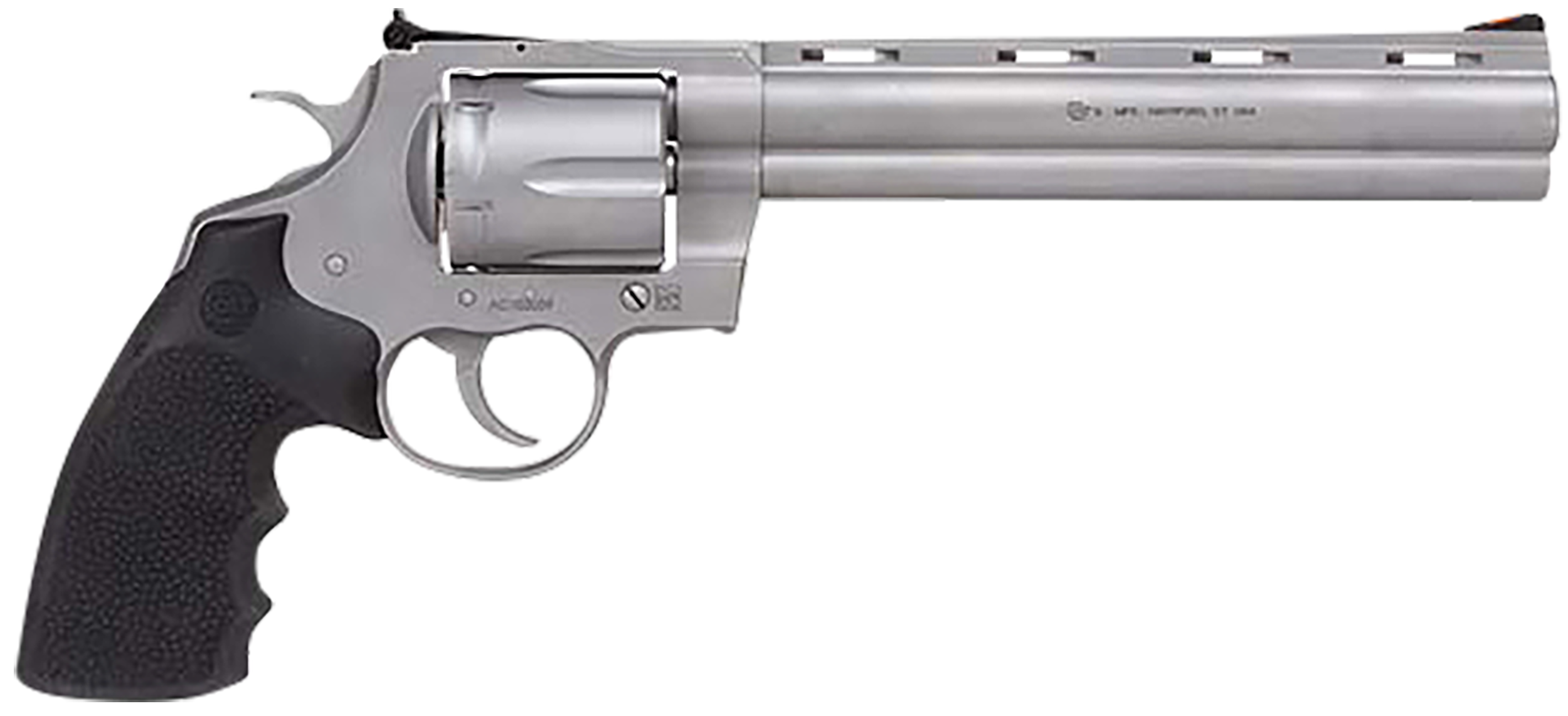 Colt Mfg PYTHONSM8RTS Python  357 Mag/38 Special 6 Shot 8" Bead Blasted Vent Rib Barrel, Cylinder & Frame, Black Rubber Grip, Exposed Hammer