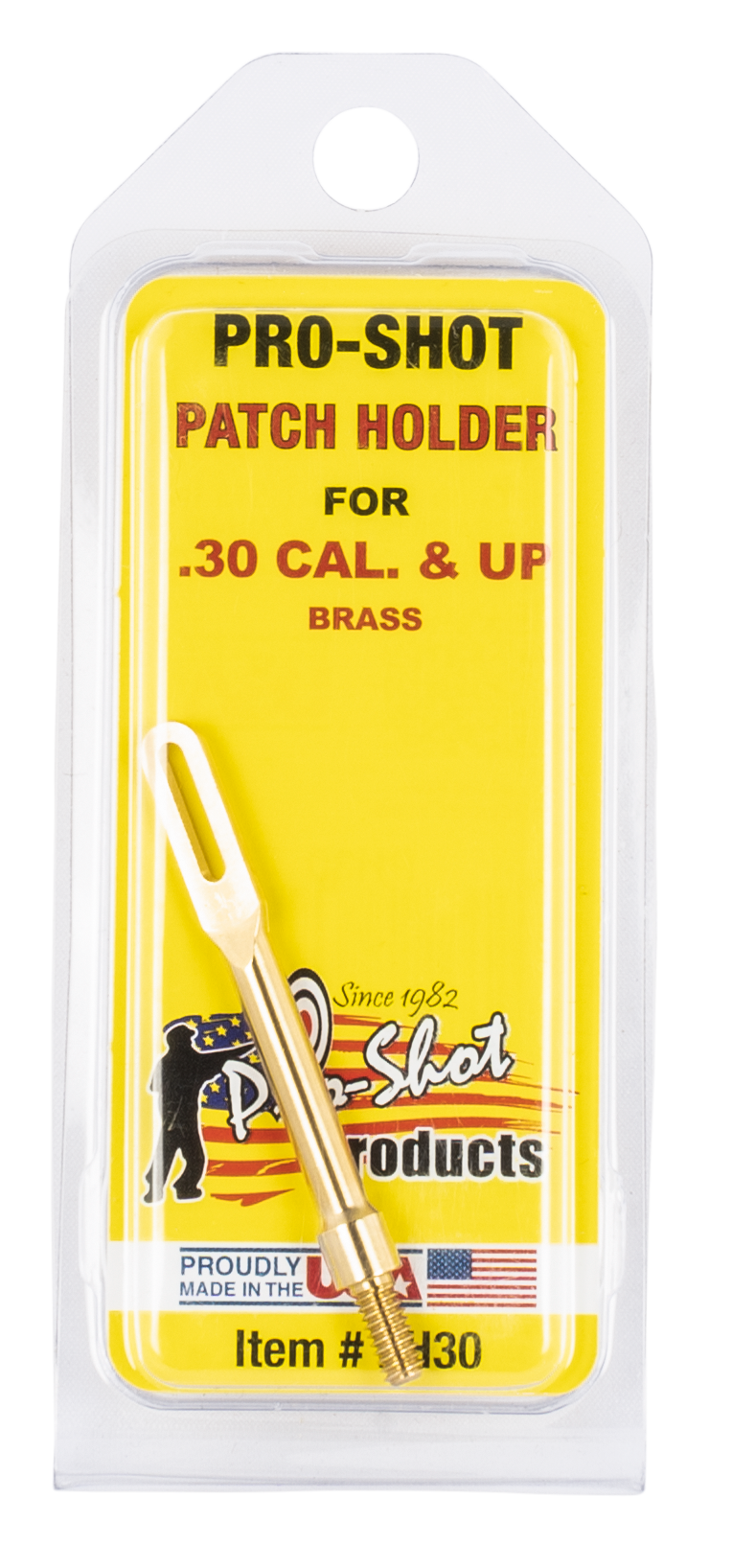 Pro-Shot PH30 Brass Patch Holder  .30 - .50 Cal Rifle/Pistol #8-32" Thread Brass