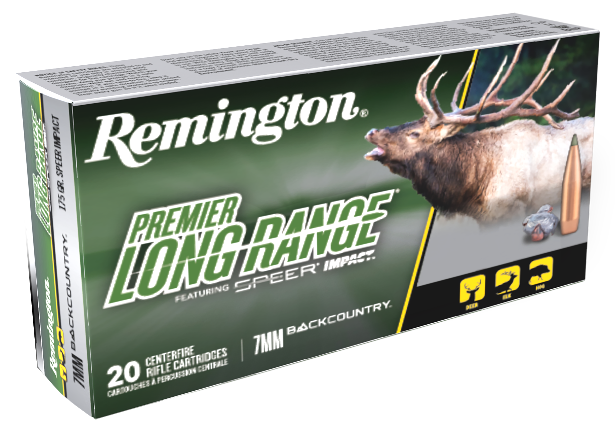 Remington Ammunition 28988 Premier Long Range 7mmBC 175gr 20 Per Box/10 Case
