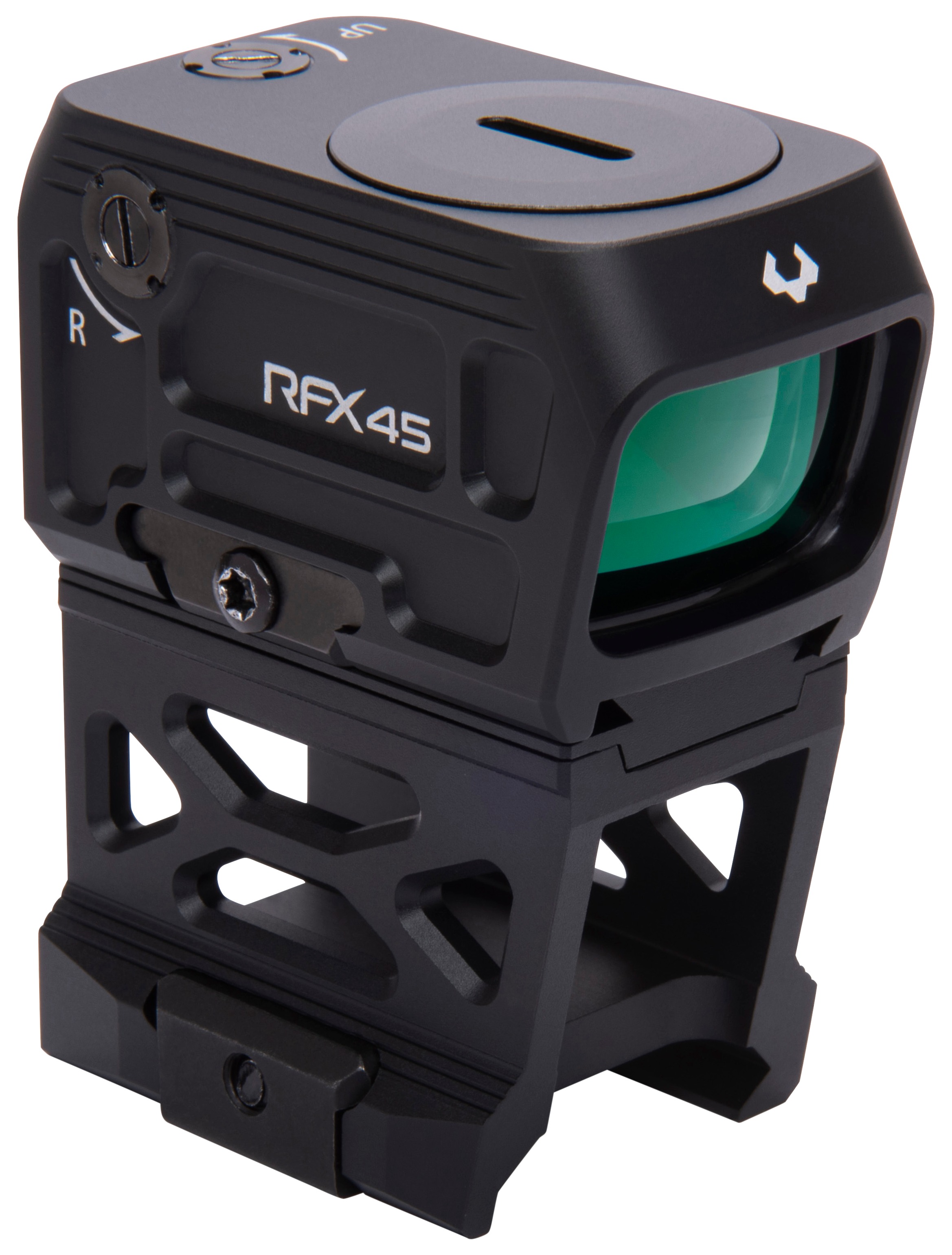 Viridian 9810052 RFX45 Pro Black Anodized 1 x 24 mm x 15.5 mm 5 MOA Green Dot ACRO/RMR/Glock MOS/Picatinny Mounts