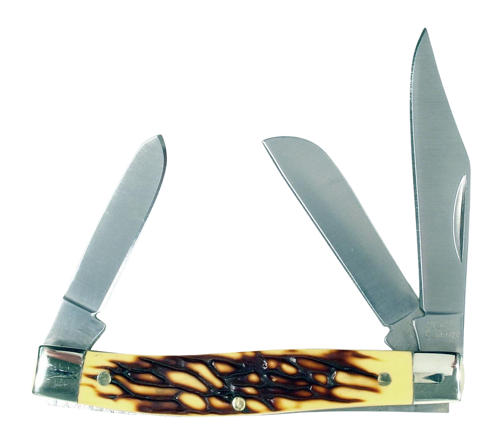 Ruko Stockman 3 Blade Folding Knife Simulated Deer Horn