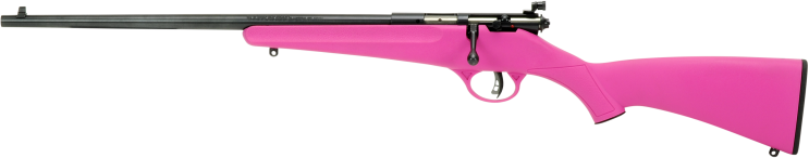 Savage Arms 13844 Rascal Youth 22 LR 1rd 16.13" Matte Black Sporter Barrel, Matte Black Carbon Steel Receiver, Pink Fixed Synthetic Stock, Left Hand