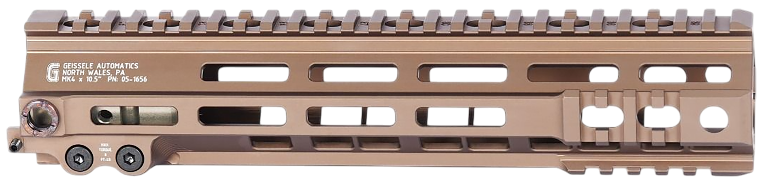 Geissele Automatics 051656S Super Modular Rail Mk4 DDC Aluminum 10.50" Long