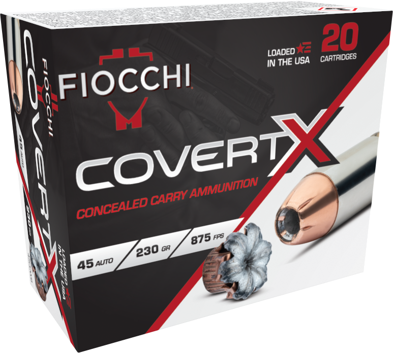 Fiocchi 45CCWB CovertX  45Auto 230gr Jacketed Hollow Point 20 Per Box/10 Case