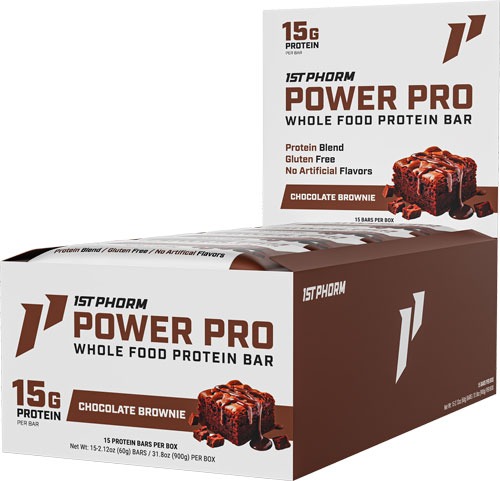 1st Phorm Power Pro Chocolate Brownie Protein Bars 15ct