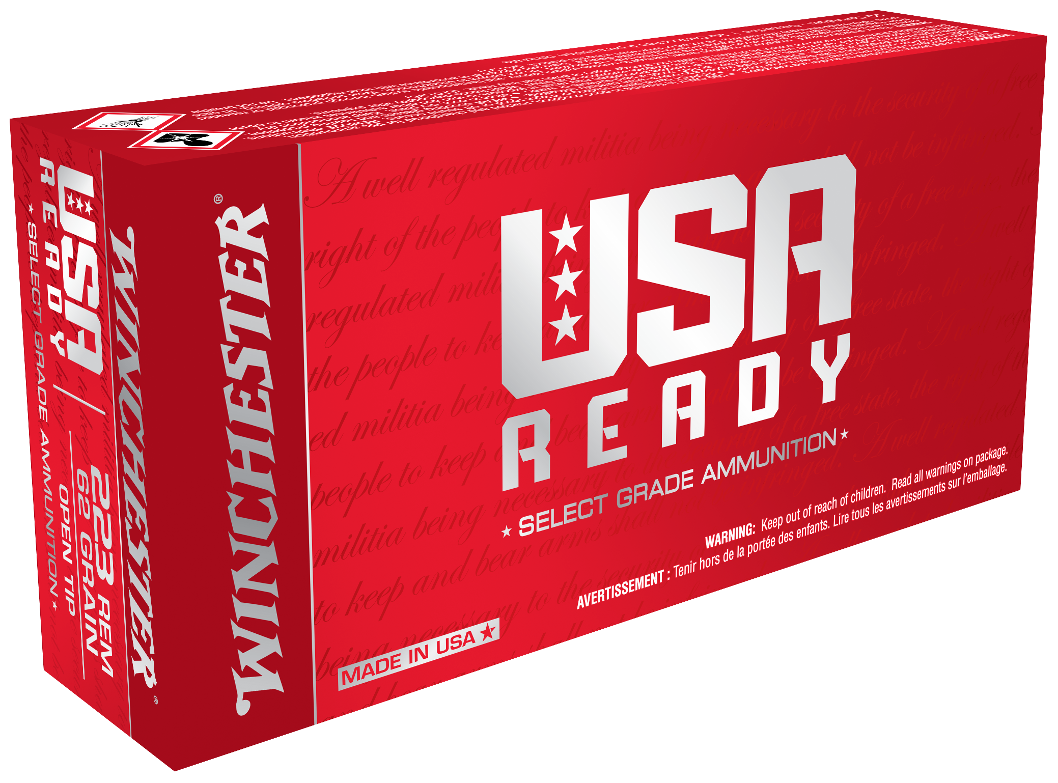 Winchester Ammo RED223 USA Ready 223Rem 62gr Open Tip Range 20 Per Box/10 Case