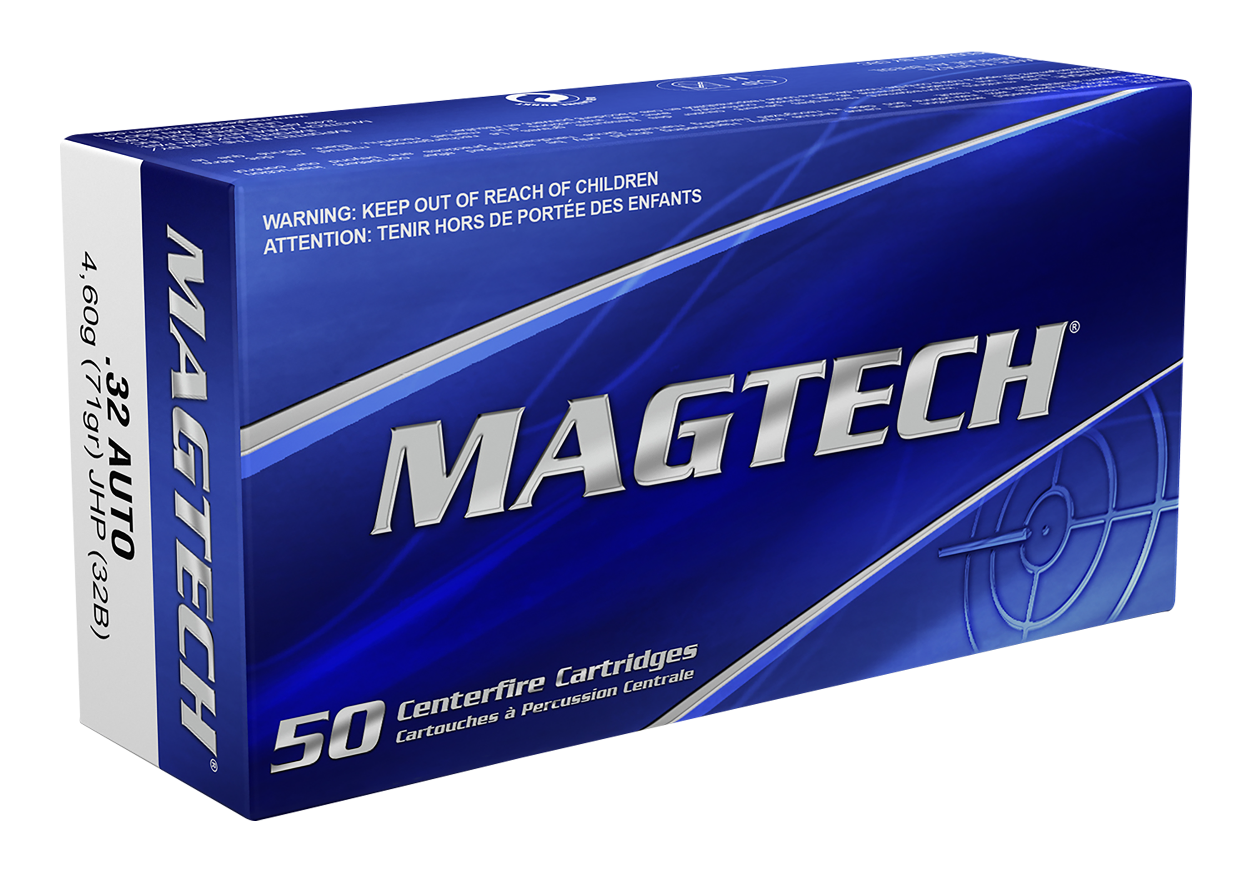 Magtech 32B Range/Training  32ACP 71gr Jacketed Hollow Point 50 Per Box/20 Case