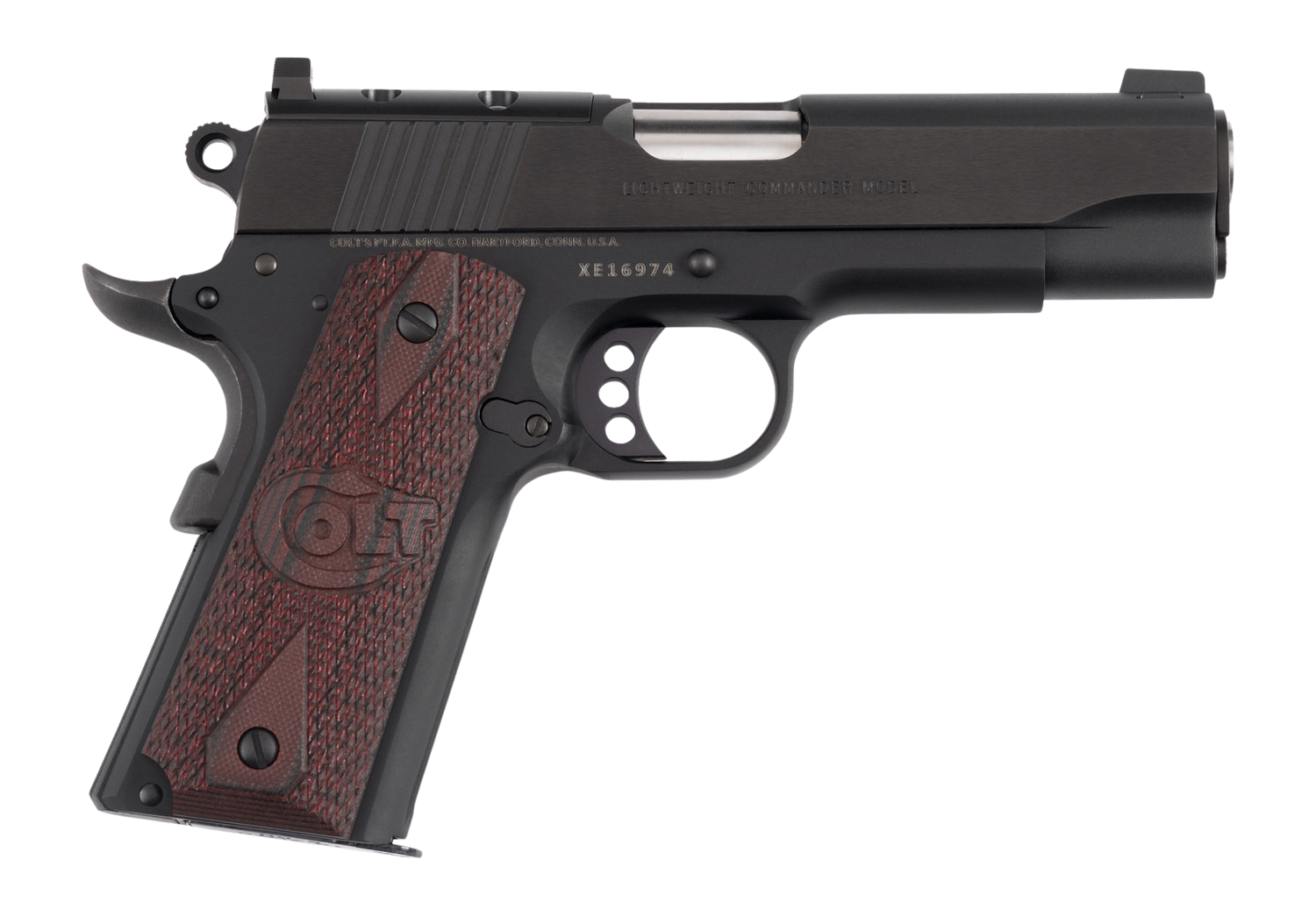 Colt Mfg O4842XEOR Commander Lightweight 9mm Luger 9+1 4.25" Stainless National Match Barrel, Blued Steel Optic Ready/Serrated Slide, Blue Anodized Aluminum Frame w/Beavertail