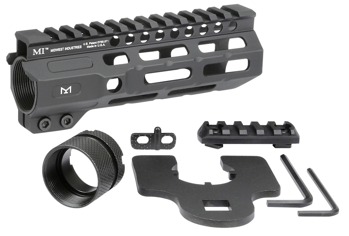 Midwest Industries MICRM6 Combat  Black Hardcoat Anodized 6061-T6 Aluminum 6" Picatinny/M-LOK