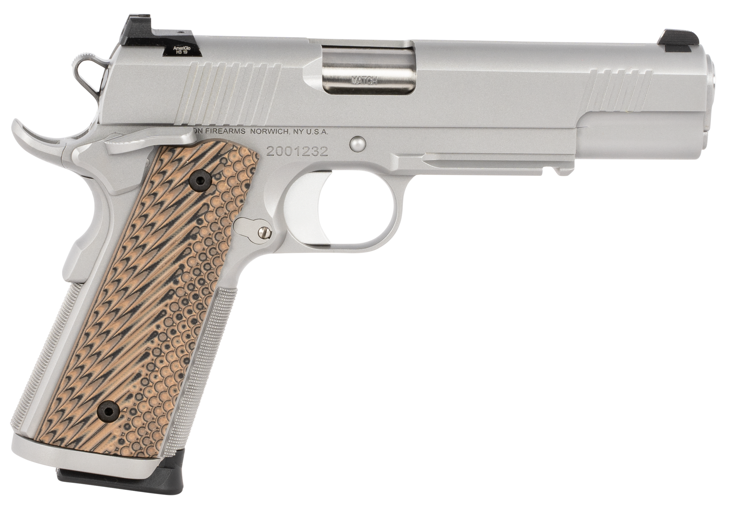 Dan Wesson 01807 Specialist  9mm Luger 10+1 5" Stainless Steel Barrel, Bead Blasted Serrated Stainless Steel Slide & Frame w/Beavertail & Picatinny Rail, Black/Brown G10 Grip, Ambidextrous