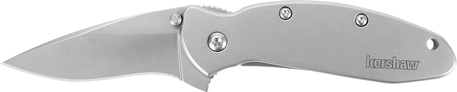 Kershaw 1620FL Scallion  2.40" Folding Drop Point Plain Bead Blasted 420HC SS Blade/Bead Blasted 410 Stainless Steel Handle Includes Pocket Clip