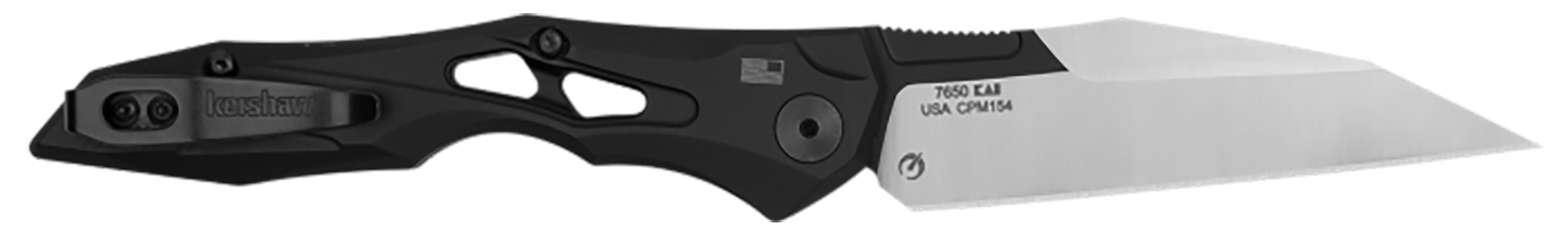 Kershaw 7650 Launch 13 Automatic 3.50" Folding Wharncliffe Plain Black Cerakote w/Satin Grind CPM 154 SS Blade, Black Anodized Aluminum Handle