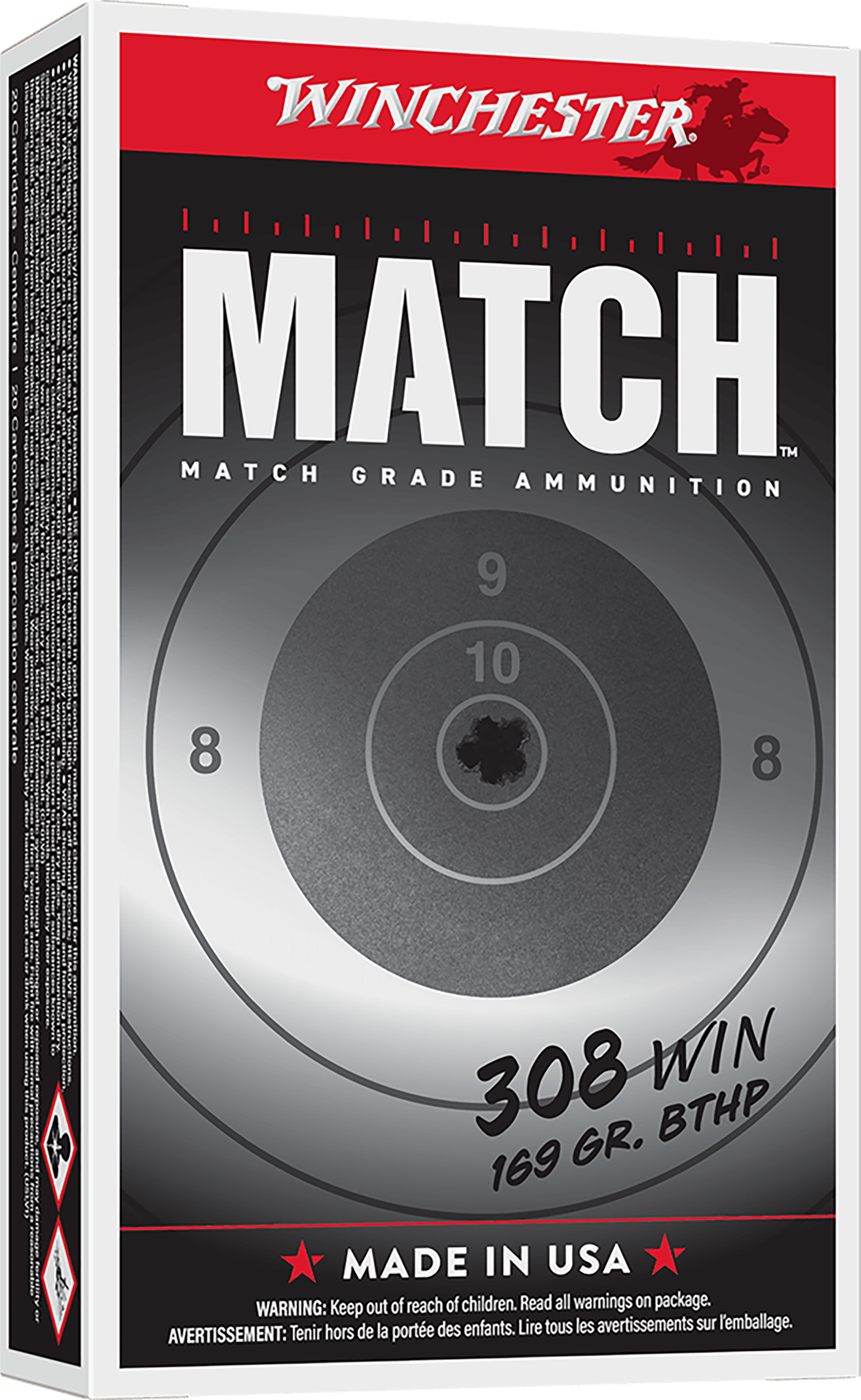 Winchester Ammo S308M2 Match Elite Marksman 308Win 169gr Sierra MatchKing BTHP 20 Per Box/10 Case