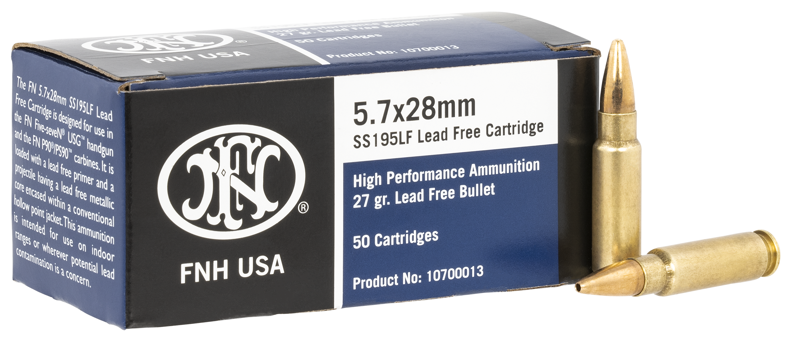 FN 10700013 High Performance 5.7x28mm 27gr Lead Free Hollow Point 50 Per Box/40 Case