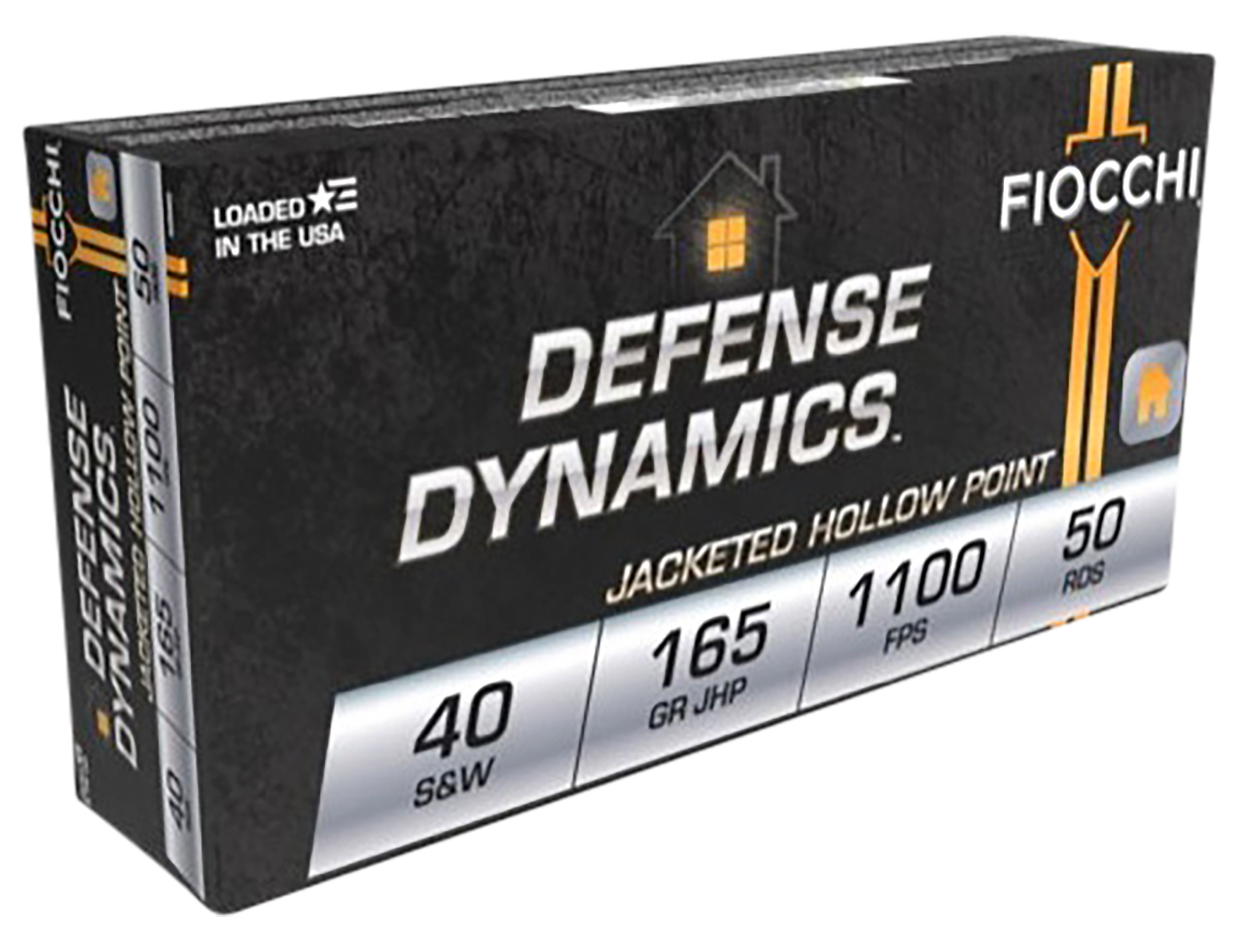 Fiocchi 40SWC Defense Dynamics  40S&W 165gr Jacketed Hollow Point 50 Per Box/20 Case