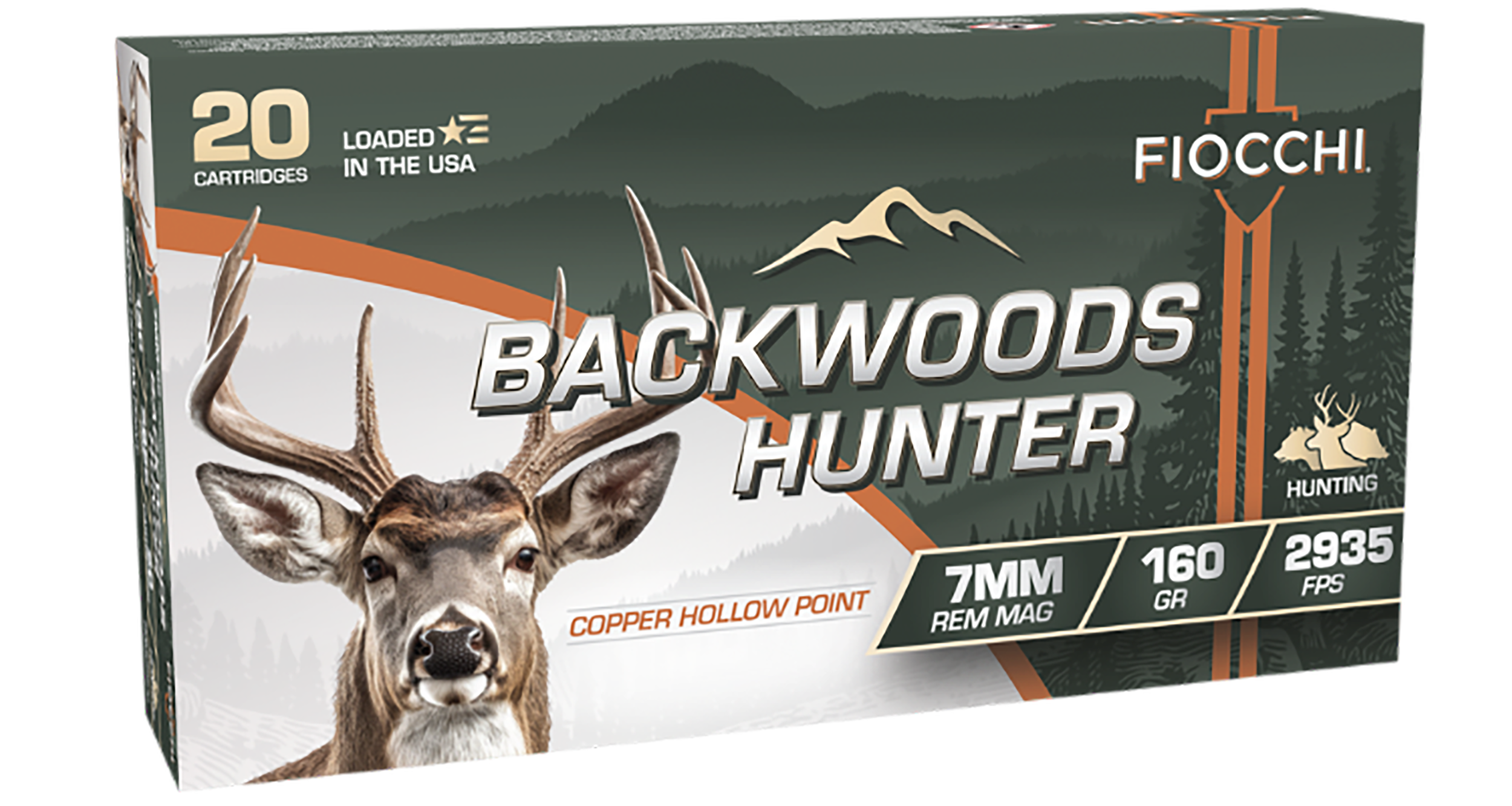Fiocchi 7RMBHC Backwoods Hunter  7mmRemMag 160gr Copper Hollow Point 20 Per Box/10 Case