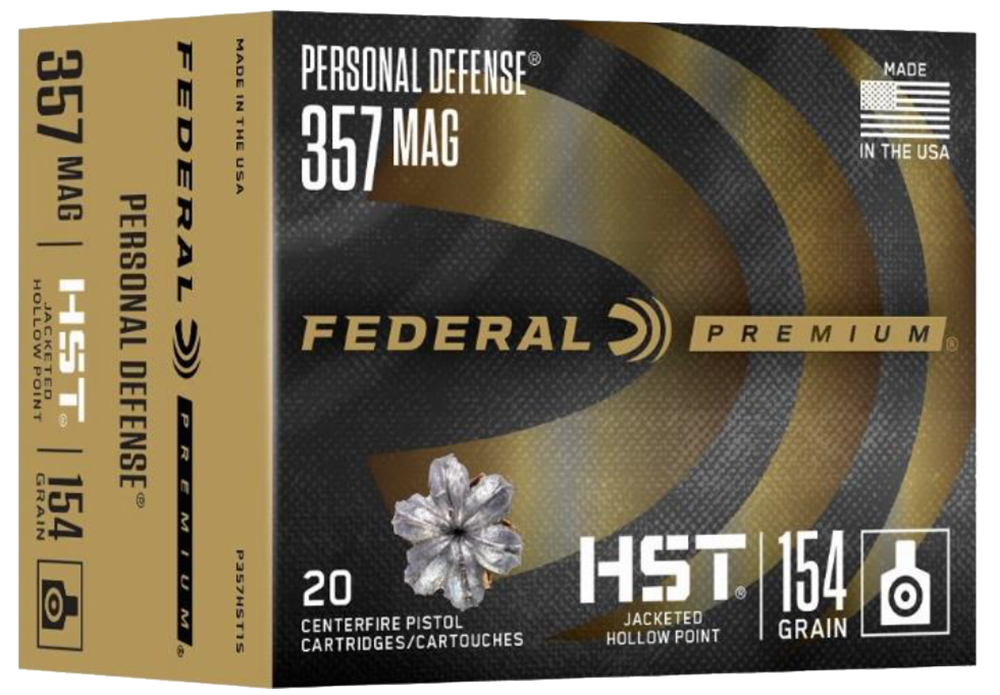 Federal P357HST1S Premium Personal Defense 357Mag 154gr HST Jacketed Hollow Point 20 Per Box/10 Case