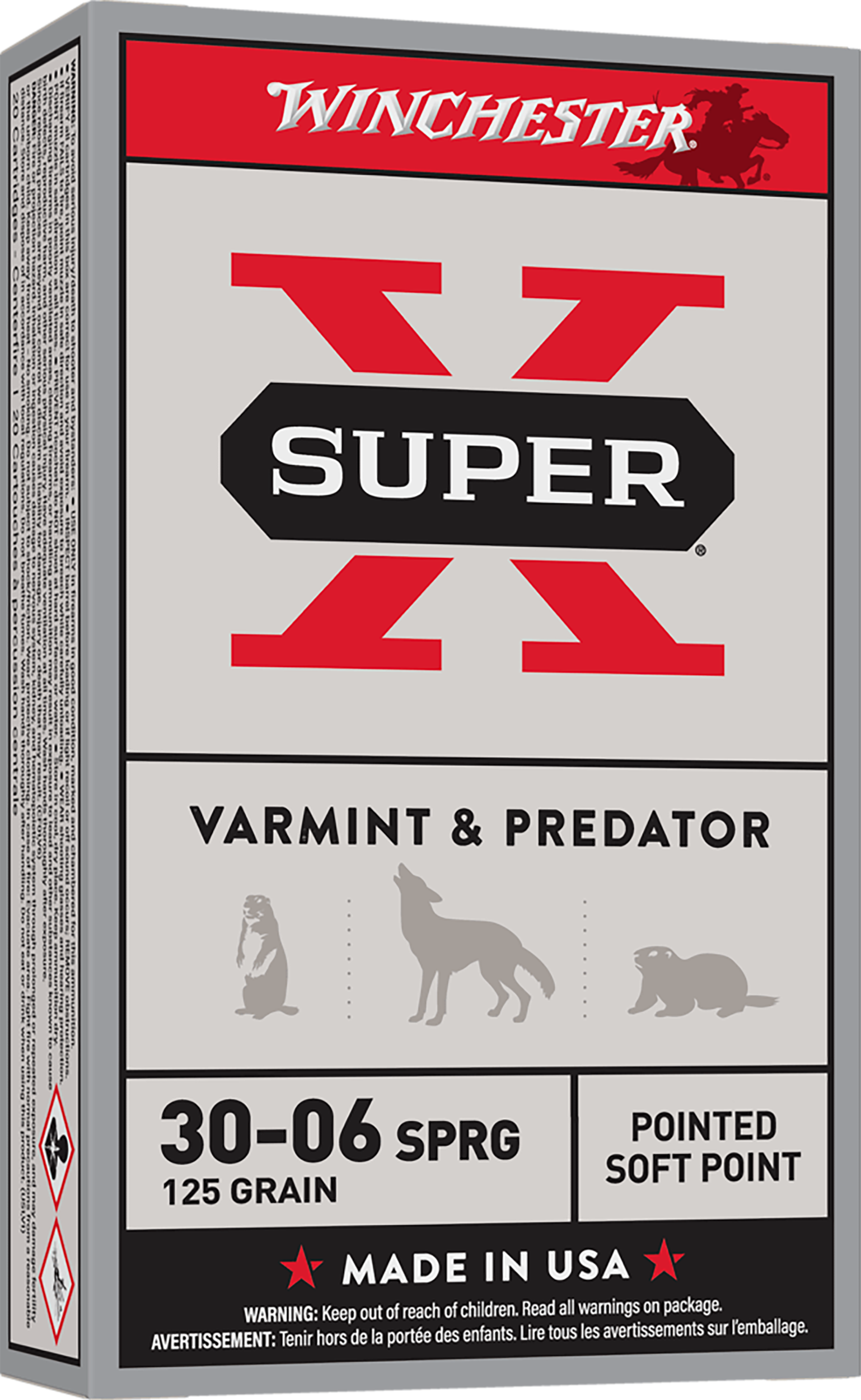 Winchester Ammo X30062 Super X 30-06Springfield 125gr Pointed Soft Point 20 Per Box/10 Case