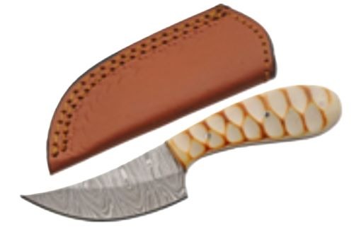 SZCO RITE EDGE 2.75" GROOVED BURNED BONE SKINNER W SHEATH