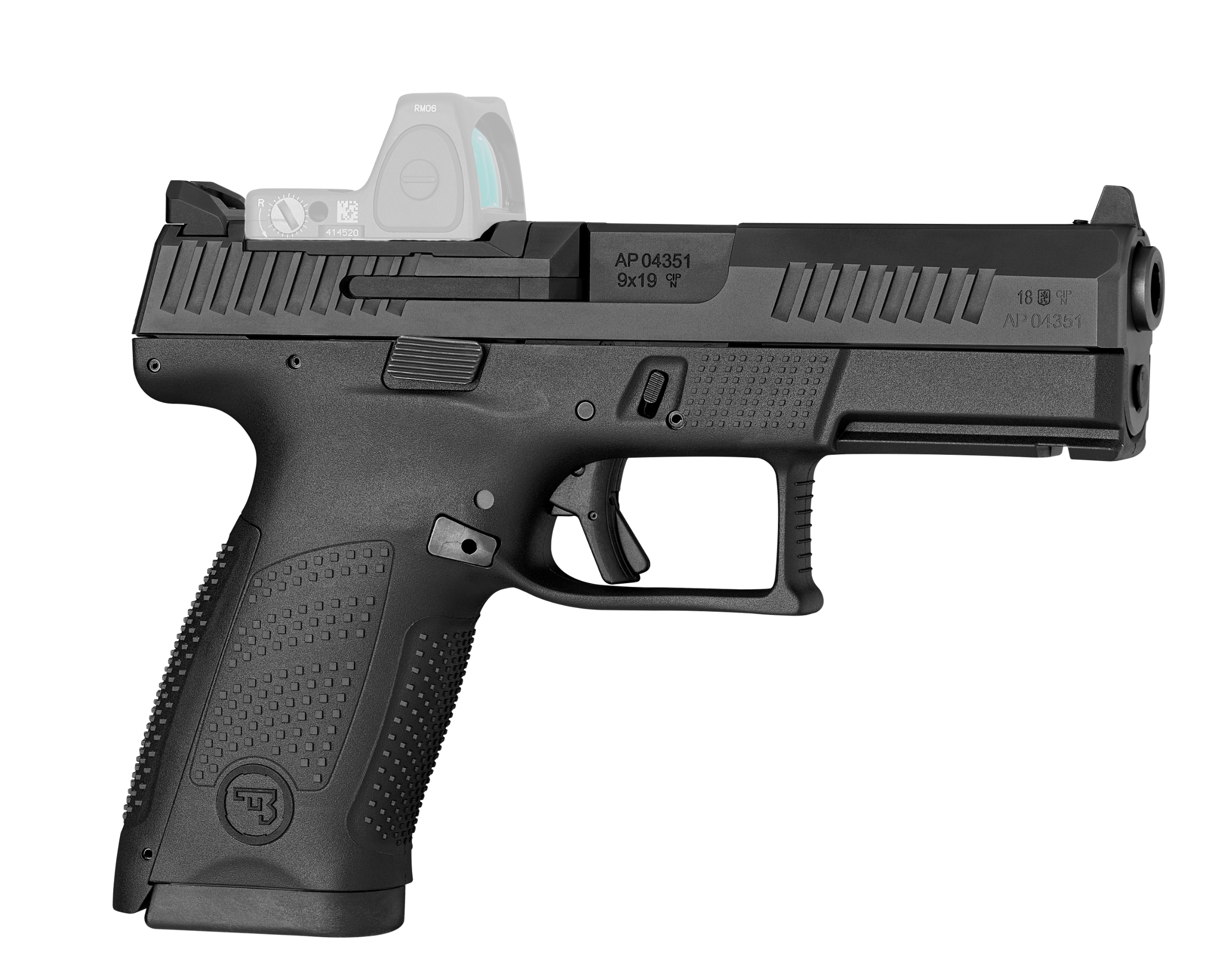 CZ-USA 91536 P-10 C Compact Frame 9mm Luger 15+1 4.02" Black Carbon Steel Barrel, Black Nitride Optic Ready/Serrated Steel Slide, Black Polymer Frame w/Picatinny Rail, Interchangeable Backstrap Grip