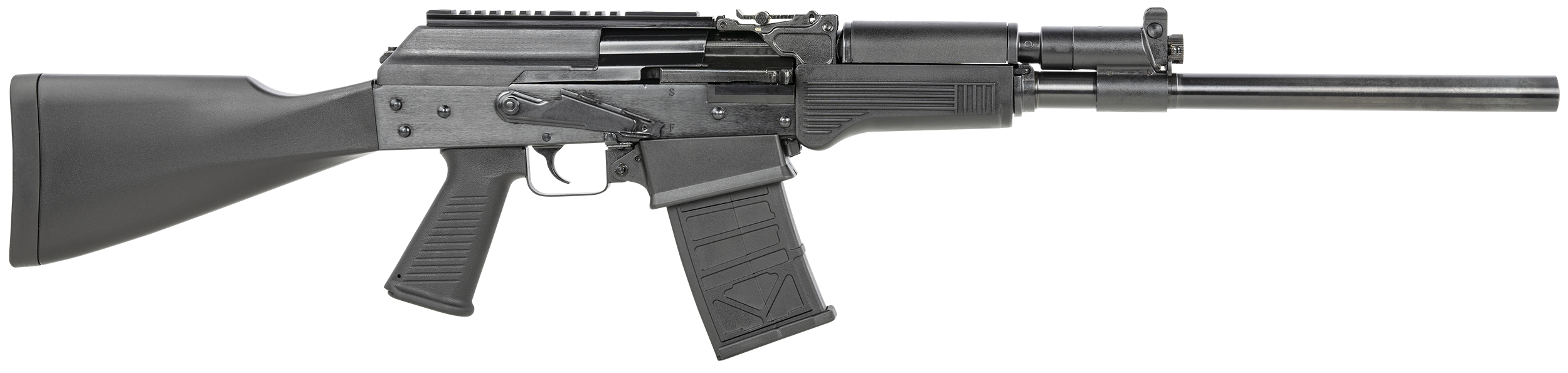 JTS Shotgun M12AK M12AK  12 Gauge Semi-Auto 3" 5- 2.75" Shells, 18.70" Black Steel Barrel, Black Receiver, Black Fixed Synthetic Stock, Black Polymer Grip