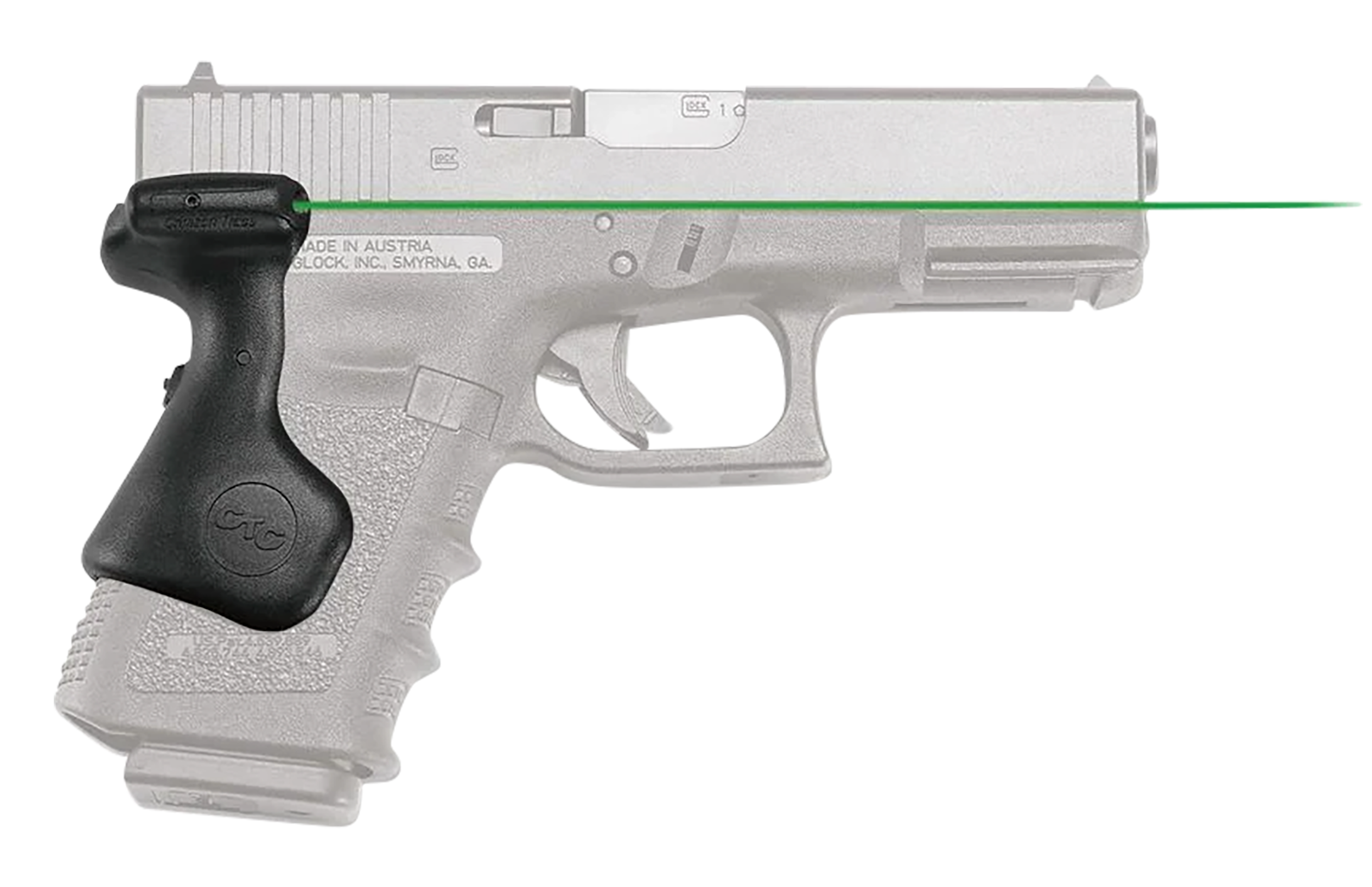 Crimson Trace 0167501 Lasergrips  Compatible w/Glock Compact Gen5 19/Gen4 19, 23, 32/Gen5 19 Gen 4, Green Laser Black Polymer