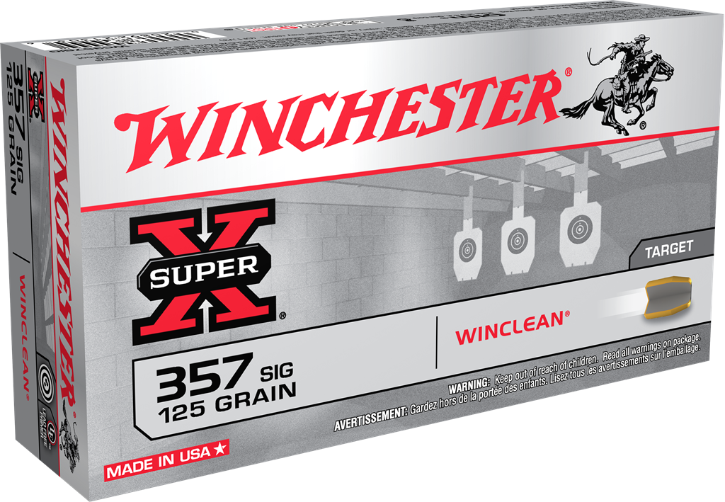 WINCHESTER 357 SIG SUPER-X TARGET WINCLEAN 125 GR 50 RD/BX 10 BX/CS