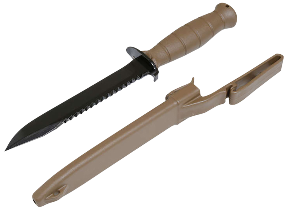 Glock KDO39179 Field 7" Fixed Clip Point Plain/Saw Black High Carbon Steel Blade/FDE Textured Trimond Polymer Handle Clamshell Packaging