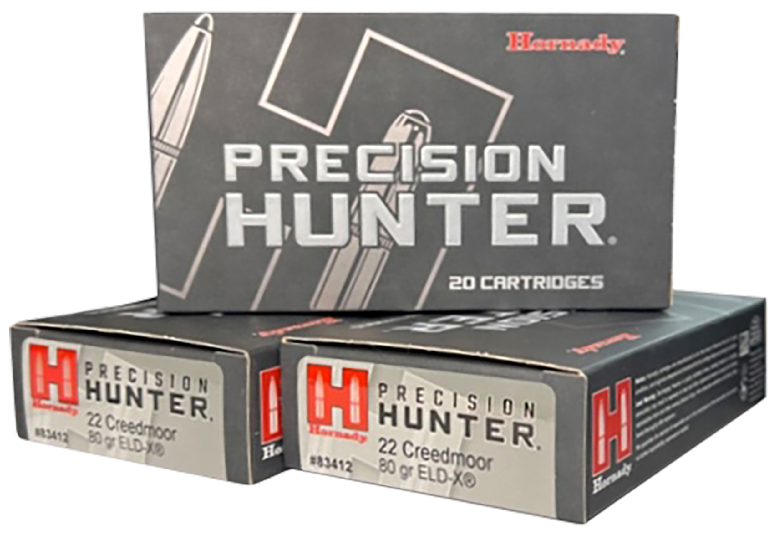 Hornady 83412 Precision Hunter  22 Creedmoor 80 gr ELD-X 20 Per Box/10 Cs