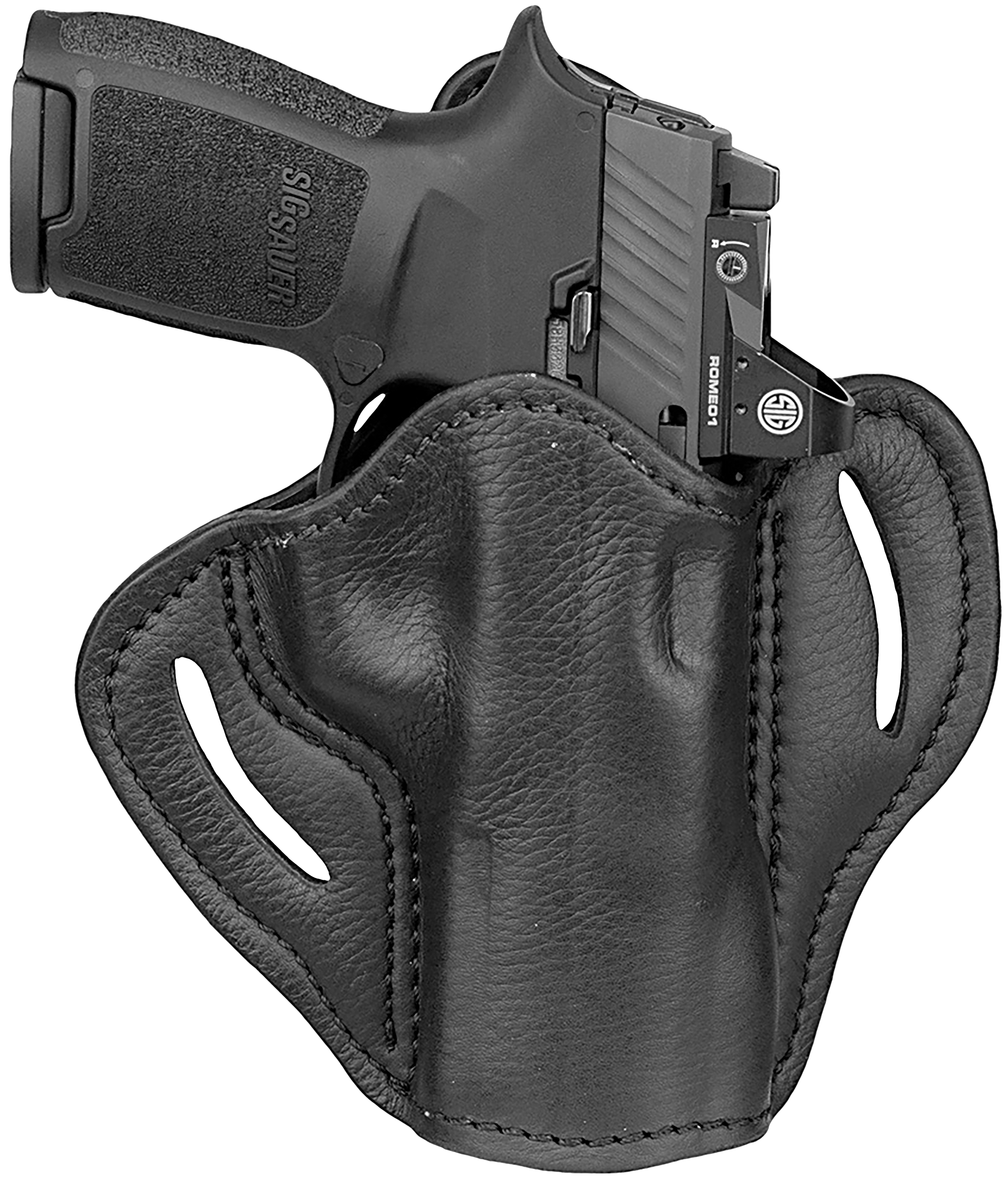 1791 Gunleather UCBH24NSBR Ultra Custom  OWB Size 2.4 Night Sky Black Leather Belt Slide Fits Sig P320 Fits Springfield XD-M Right Hand